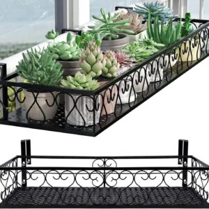 Iron Railing Planter with Hanging Hooks