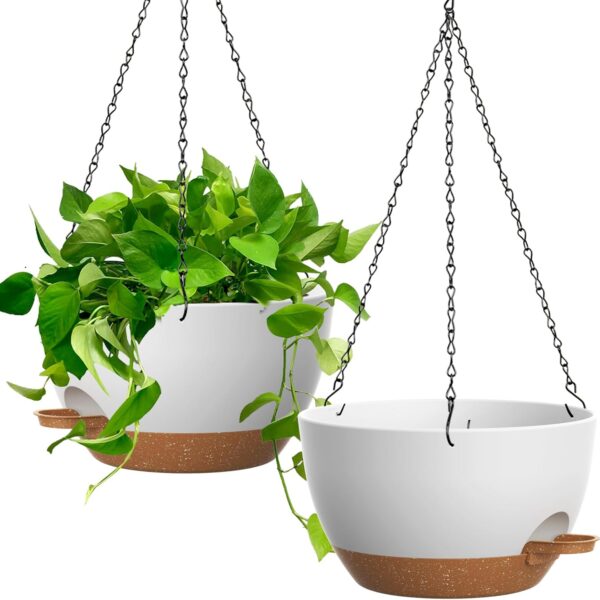 Two-Pack 13 in Self-Watering Hanging Planters
