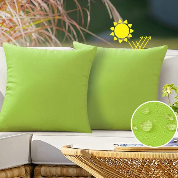 Green Outdoor Throw Pillow Covers, Two-Pack