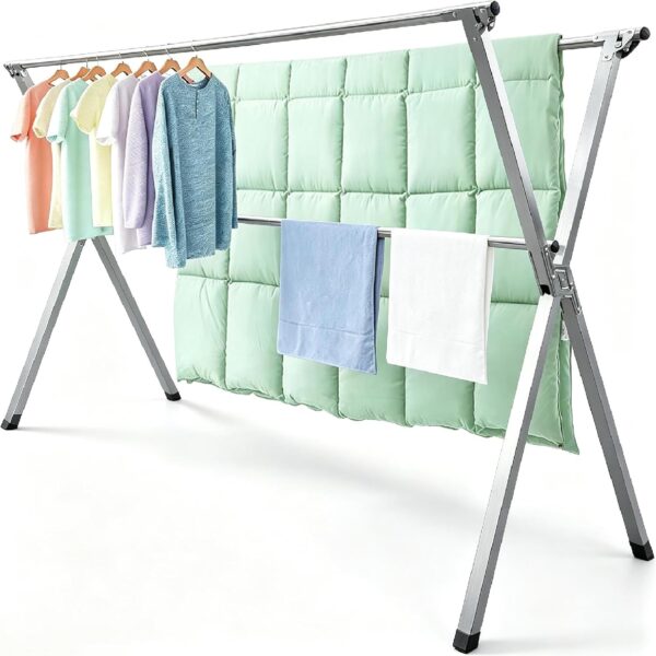Folding Indoor Outdoor Clothes Drying Rack, 81.5 in