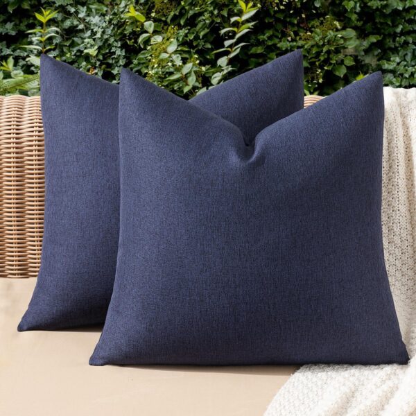 Navy Outdoor Pillow Covers, Two-Pack, 18 in