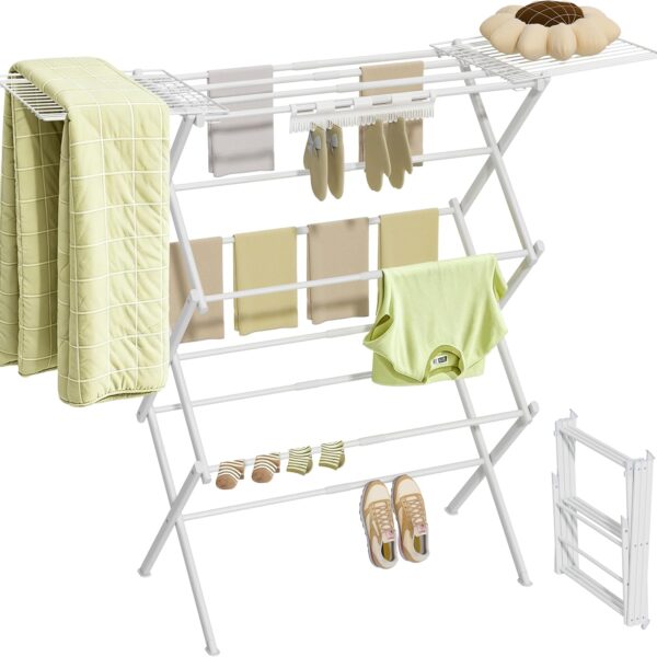 Three-Tier Expandable Clothes Drying Rack for Camping