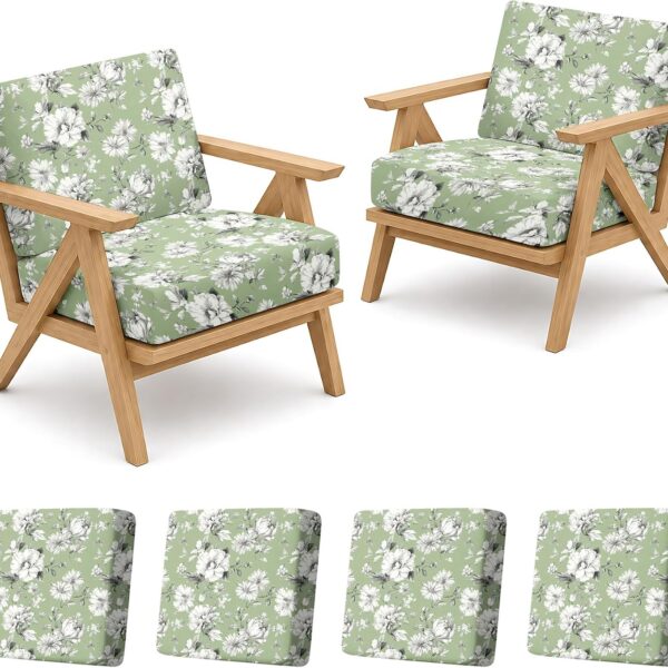 Four-Pack Stretch Outdoor Cushion Covers for Patio