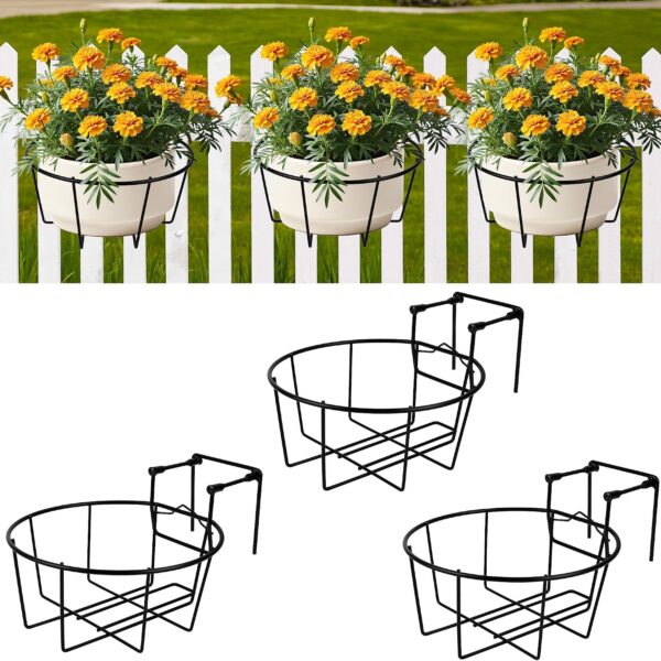 Hanging Railing Planter Set, 3 Pack