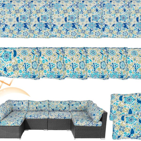 Fourteen-Piece Patio Cushion Cover Set with Zips