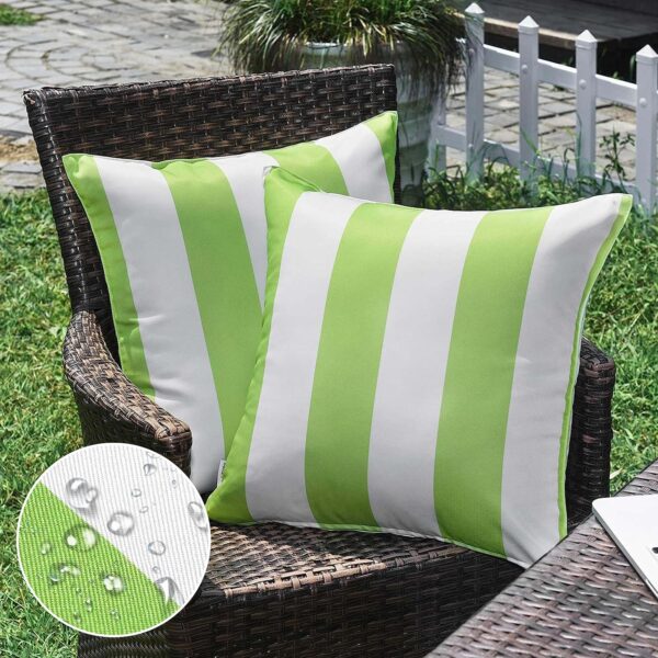 Striped Outdoor Throw Pillow Covers, Two-Pack